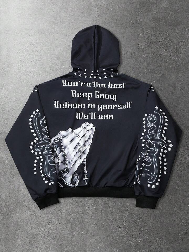 Street Life Men's Street Graphic Print Hooded Sweatshirt Long Sleeve Sweatshirt, Casual Wear 2 Street Life Men's Street Graphic Print Hooded Sweatshirt Long Sleeve Sweatshirt, Casual Wear