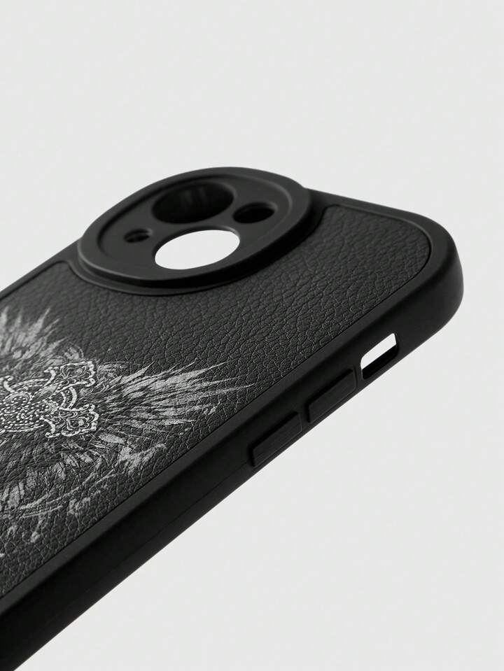 Grunge Punk Graphic Printed Music Disc Design Mobile Phone Case, Casual Daily Phone Protective Cover