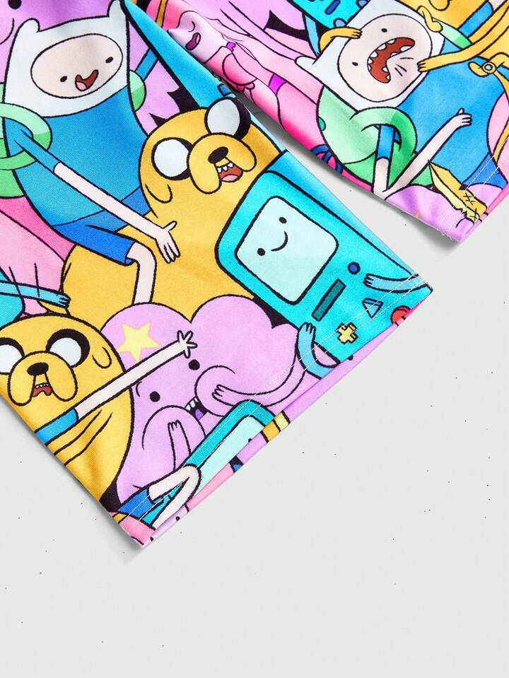 Adventure Time X ROMWE Y2K Cute And Funny Cartoon Pattern Elastic Waist Cycling Shorts For Summer 4 Adventure Time X ROMWE Y2K Cute And Funny Cartoon Pattern Elastic Waist Cycling Shorts For Summer