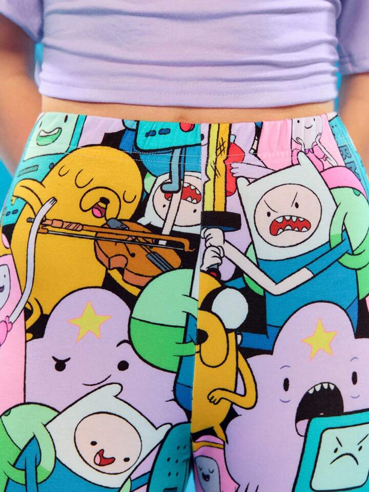 Adventure Time X ROMWE Y2K Cute And Funny Cartoon Pattern Elastic Waist Cycling Shorts For Summer 9 Adventure Time X ROMWE Y2K Cute And Funny Cartoon Pattern Elastic Waist Cycling Shorts For Summer