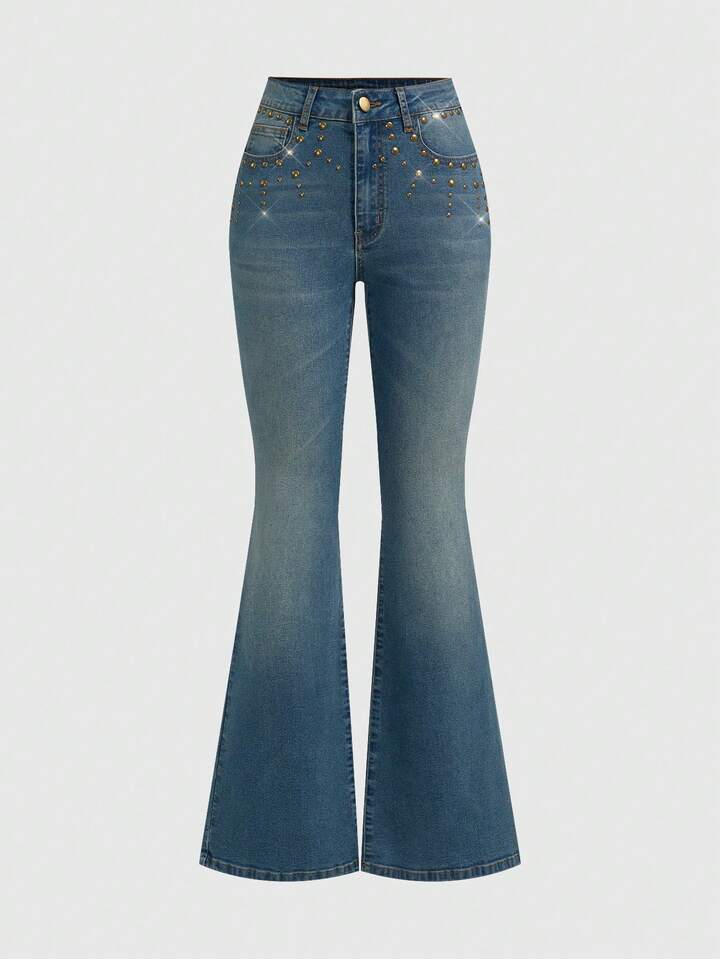 Grunge Punk Women's Y2K Retro Distressed Ultra Low Waist Flare Leg Pants