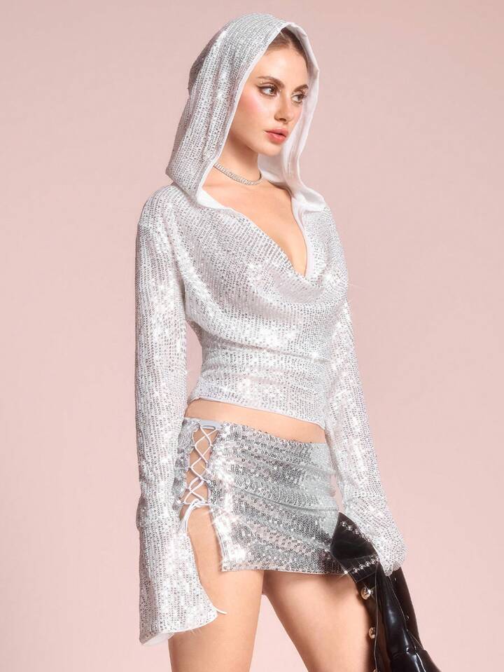 EDITION Women's Music Party Hooded Long Sleeve T-Shirt