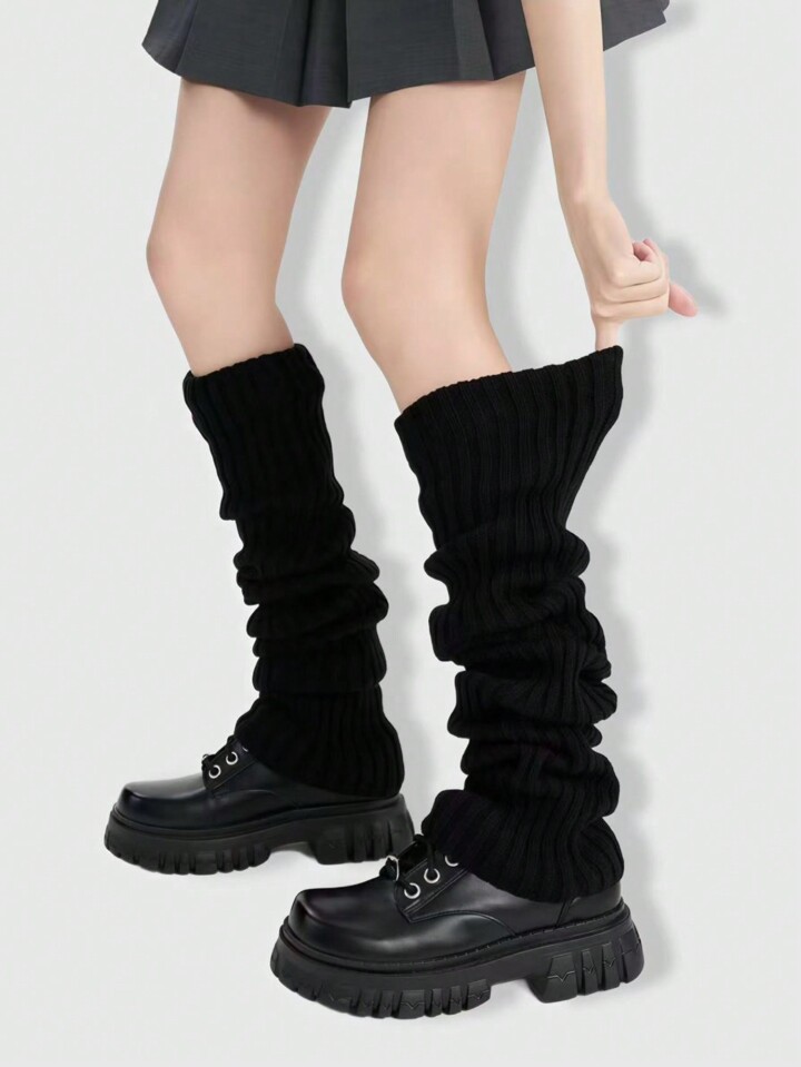 Anime 1 Pair Black Over-The-Knee Long Socks For Women
