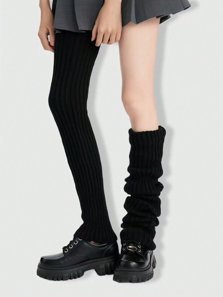 Anime 1 Pair Black Over-The-Knee Long Socks For Women