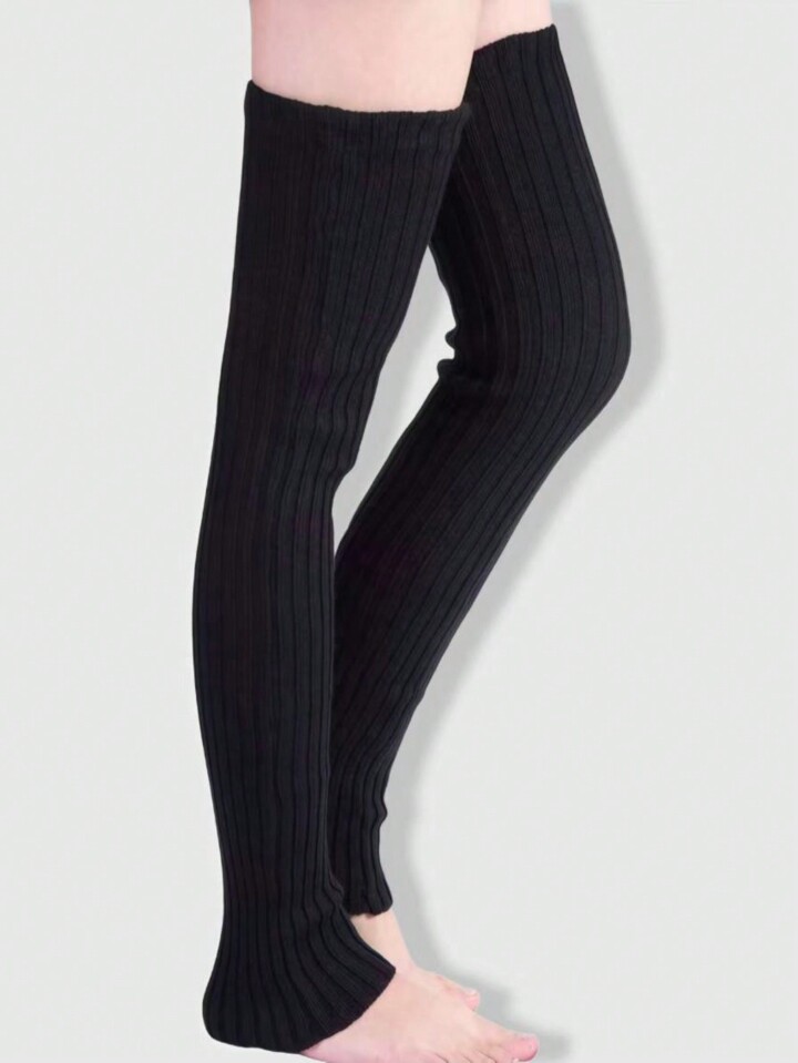 Anime 1 Pair Black Over-The-Knee Long Socks For Women