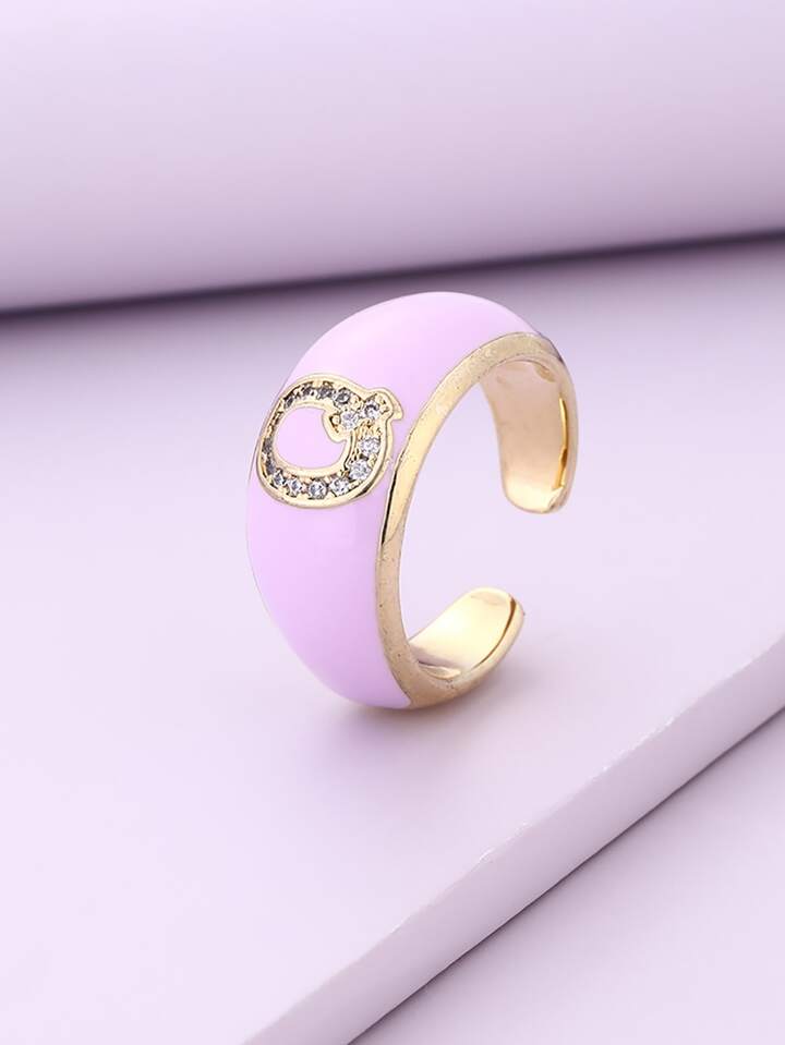 Rhinestone Letter Ring