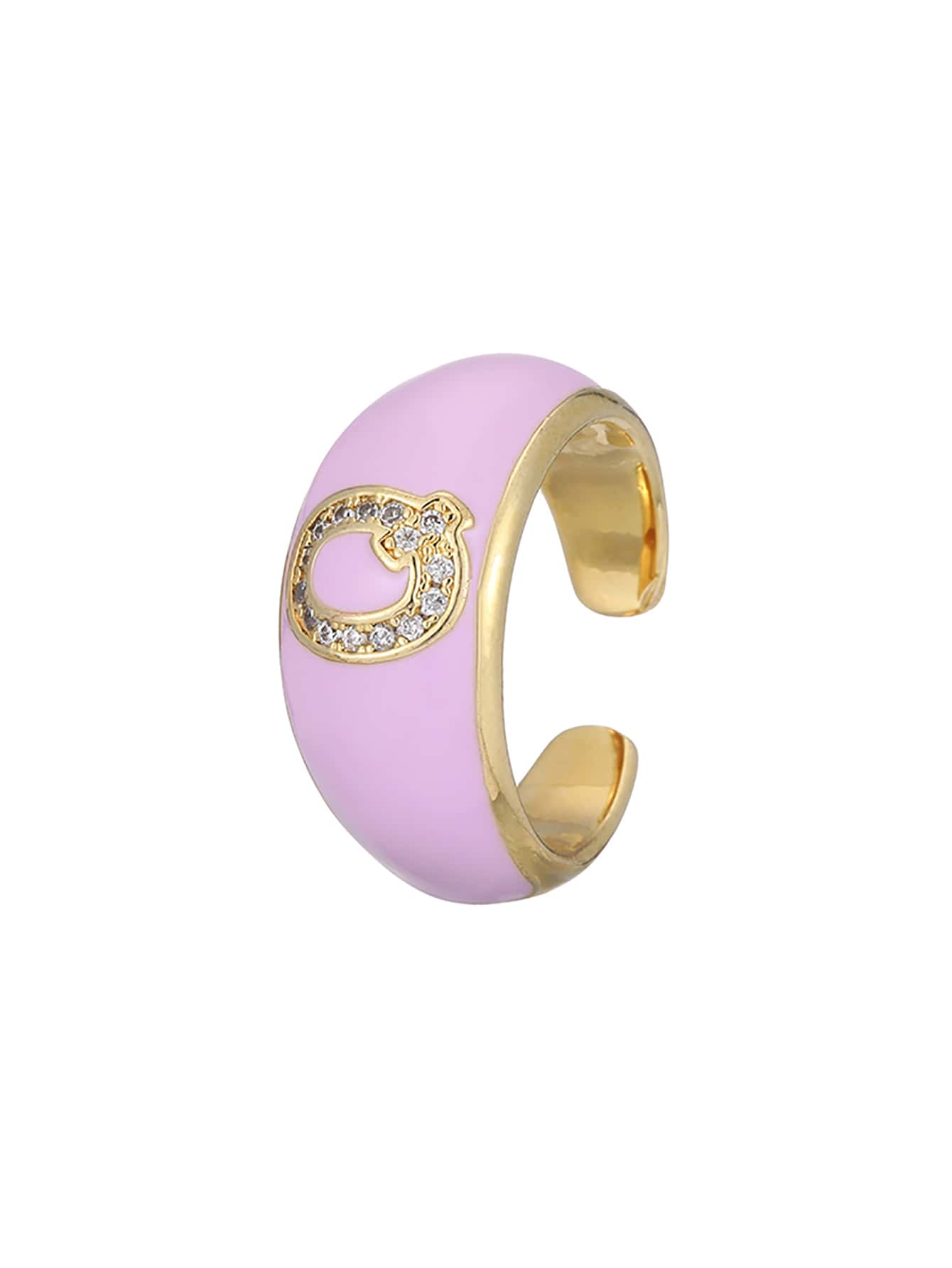 Rhinestone Letter Ring