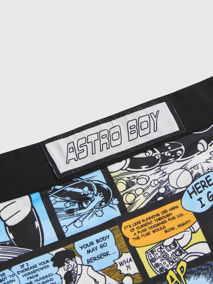 Astro Boy X ROMWE Pop Art Print Wireless Racerback Sports Bra & Boxy Panty Set