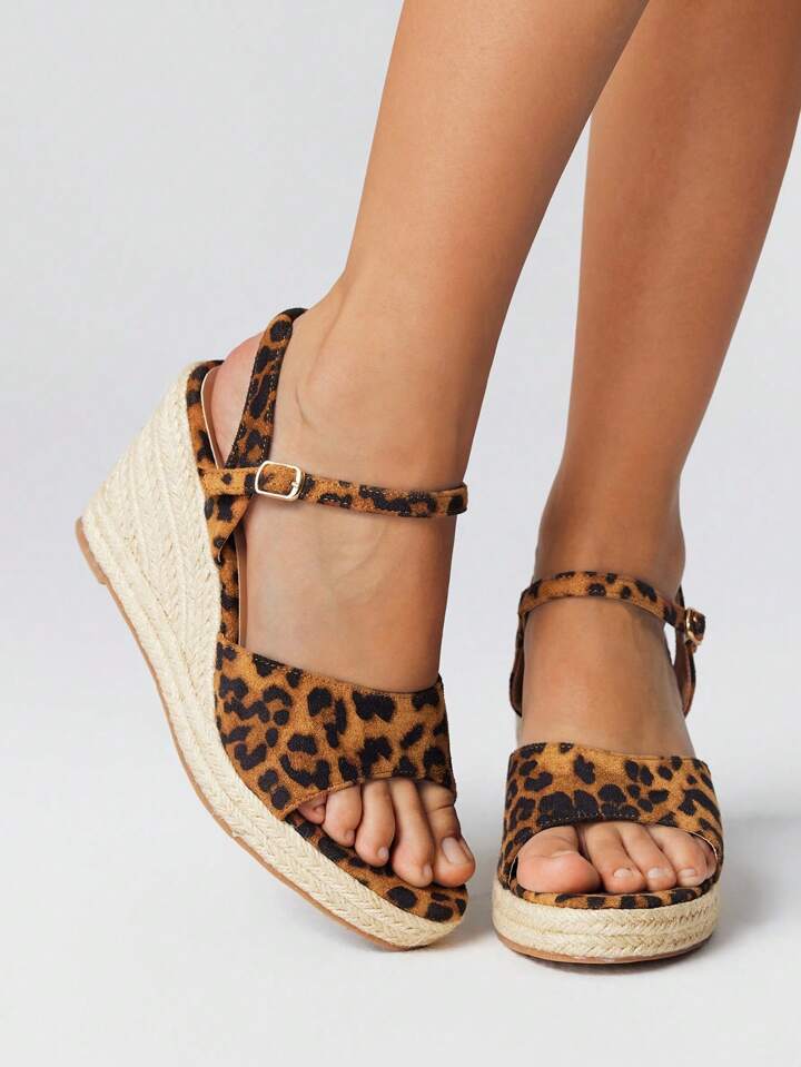 Fairycore Women's Brown Wedge Platform Woven Sandals, New Style Strap High Heel Beach-Themed Ladies Shoes