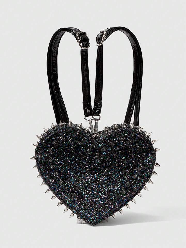 Grunge Punk Cute Punk Street Preppy Y2K Style Rivet Backpack For Women, School Backpack