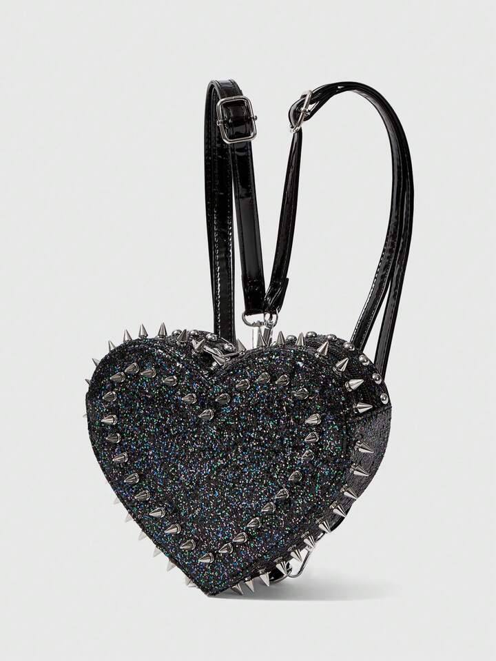 Grunge Punk Cute Punk Street Preppy Y2K Style Rivet Backpack For Women, School Backpack 2 Grunge Punk Cute Punk Street Preppy Y2K Style Rivet Backpack For Women, School Backpack