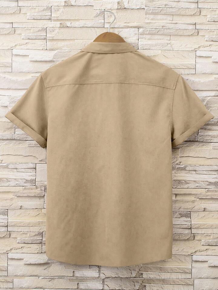 Guys Solid Button Up Shirt Without Tee
