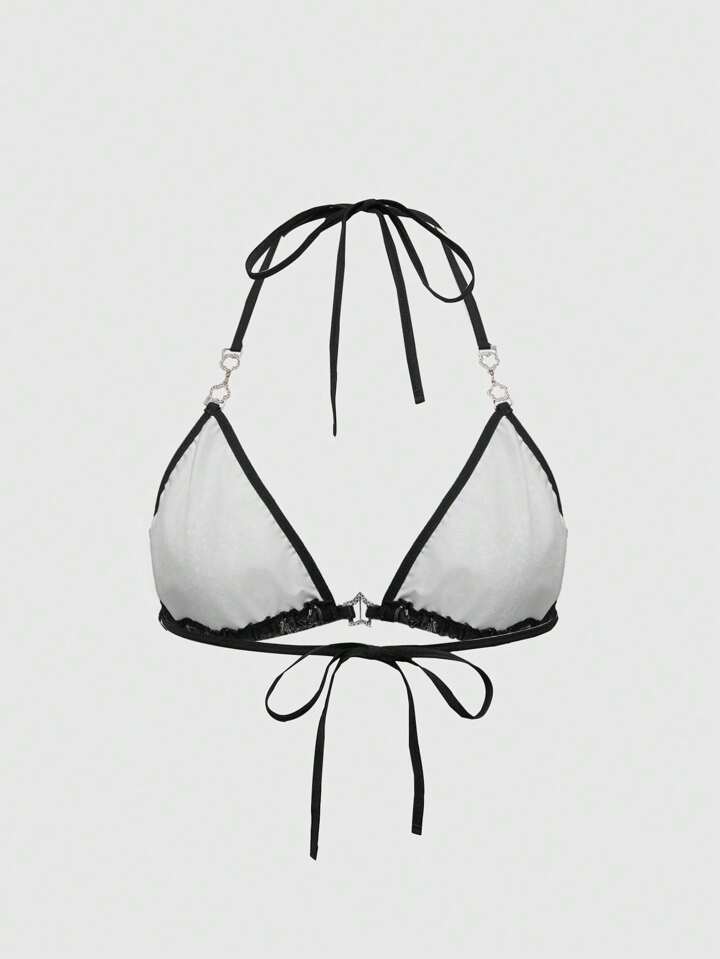 Grunge Punk Dark Gothic Cross, Swallow, Wings Metal Accessories Triangle Cup Lingerie Bra 2 Grunge Punk Dark Gothic Cross, Swallow, Wings Metal Accessories Triangle Cup Lingerie Bra