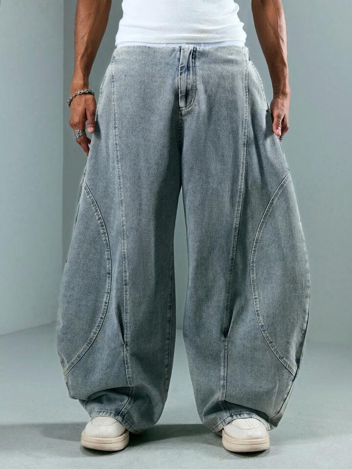 Street Life Men's Relaxed Fit Wide Leg Casual Jeans
