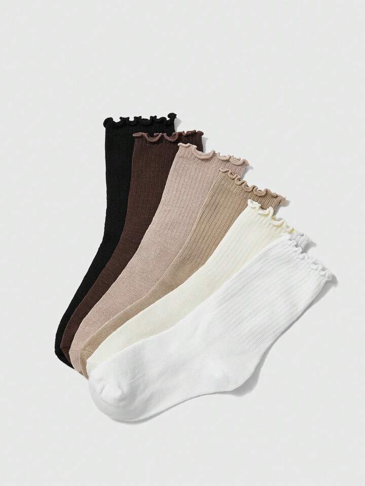 Romwe Free Gift Random Color Mushroom Embellished Mid-calf Socks (1 Pair)