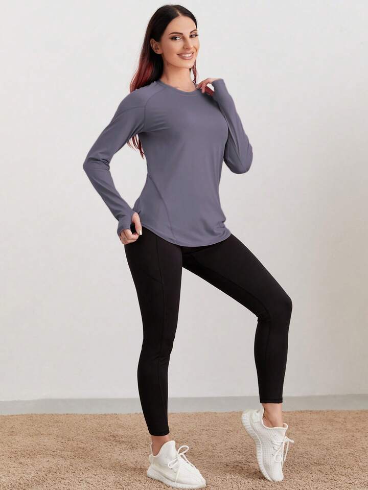 Breathable Sports Long Sleeve Tee With Thumb Holesworkout Tank Top 4 Breathable Sports Long Sleeve Tee With Thumb Holesworkout Tank Top