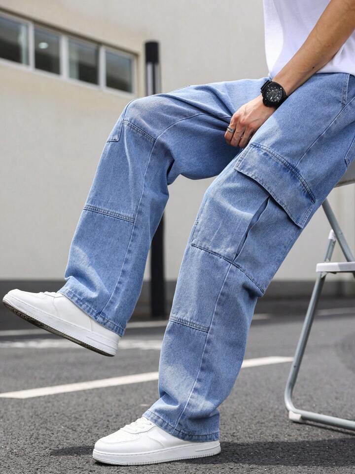 Guys Flap Pocket Side Cargo Jeans