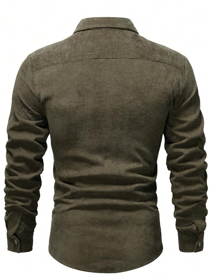 Guys Corduroy Flap Pocket Button Up Shirt