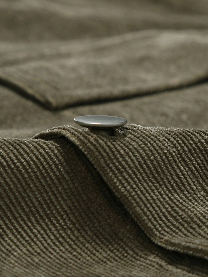 Guys Corduroy Flap Pocket Button Up Shirt