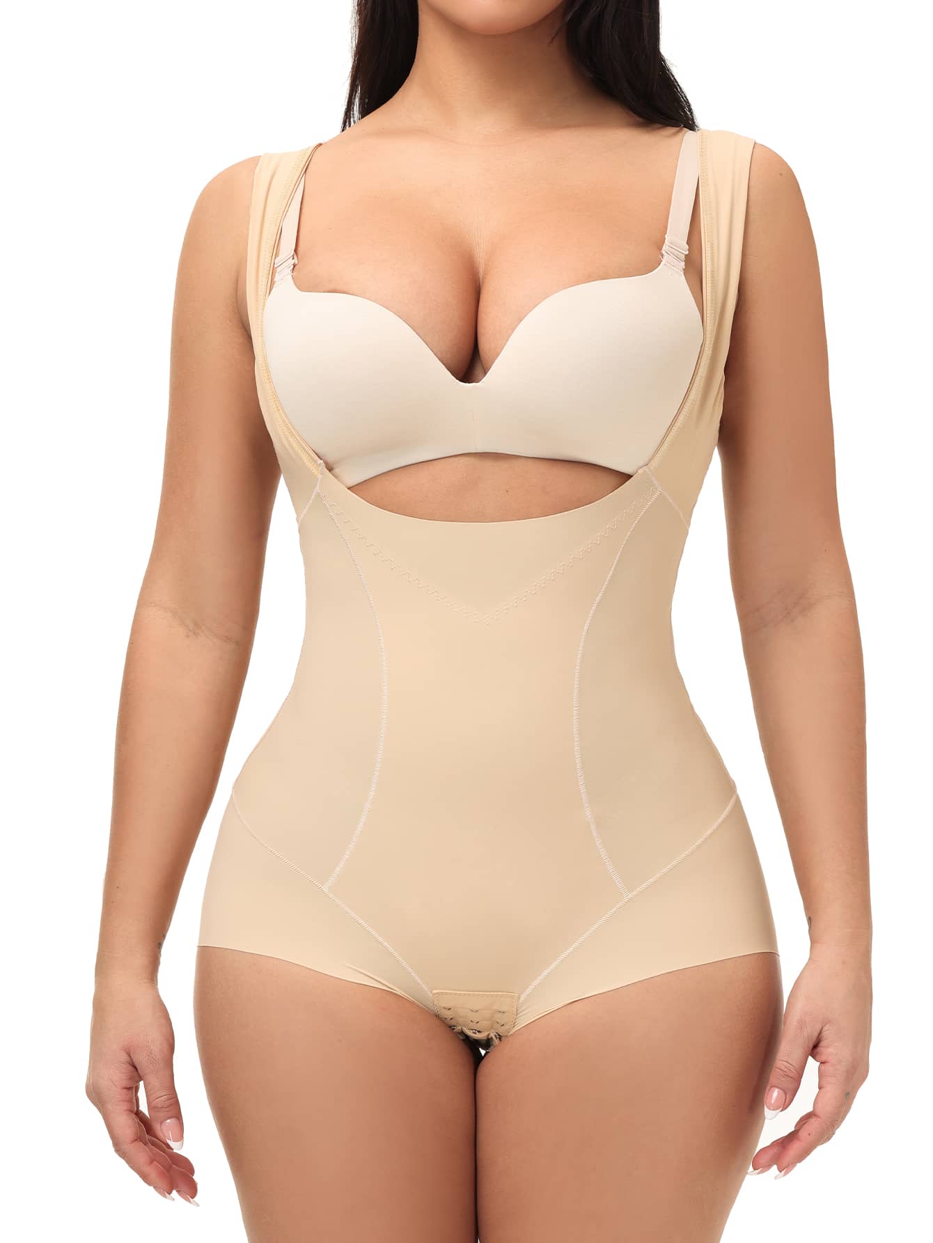 Women's High Stretch Fabric Apricot Full Body Slimming Shapewear Briefs