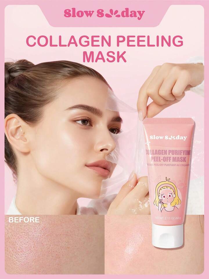 Slow Sunday Collagen Purifying Peel-Off Mask, Face Mask, Black Head Remover, Deep Cleansing, Korean Skincare, Collagen, Sodium Hyaluronate, Purifying Pores & Gently Exfoliates For Smoother, More Radiant Skin, K Beauty, For Winter, Y2K, New Year, For Valentine's Day, Valentines Gift, Valentines Day Gift, Ideal For Party