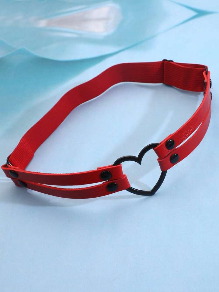 1pc Women Heart & Studded Decor Fashion Garter Belt For Decoration