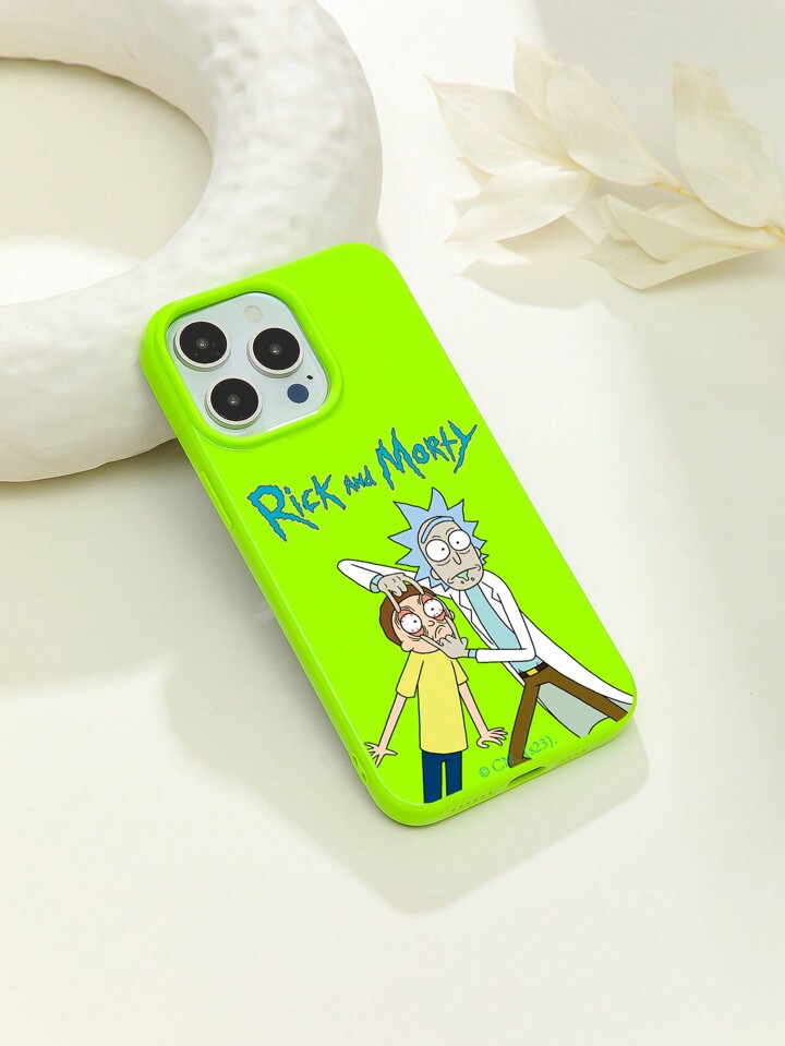 Rick and Morty | ROMWE Regular Glossy Green Cartoon Character Phone Case