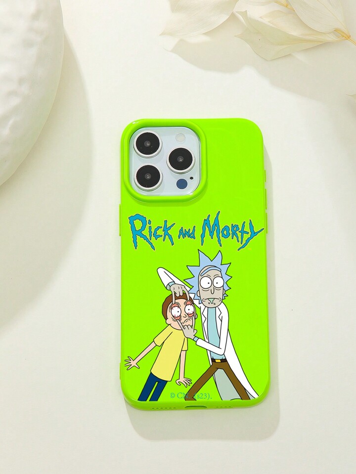 Rick and Morty | ROMWE Regular Glossy Green Cartoon Character Phone Case