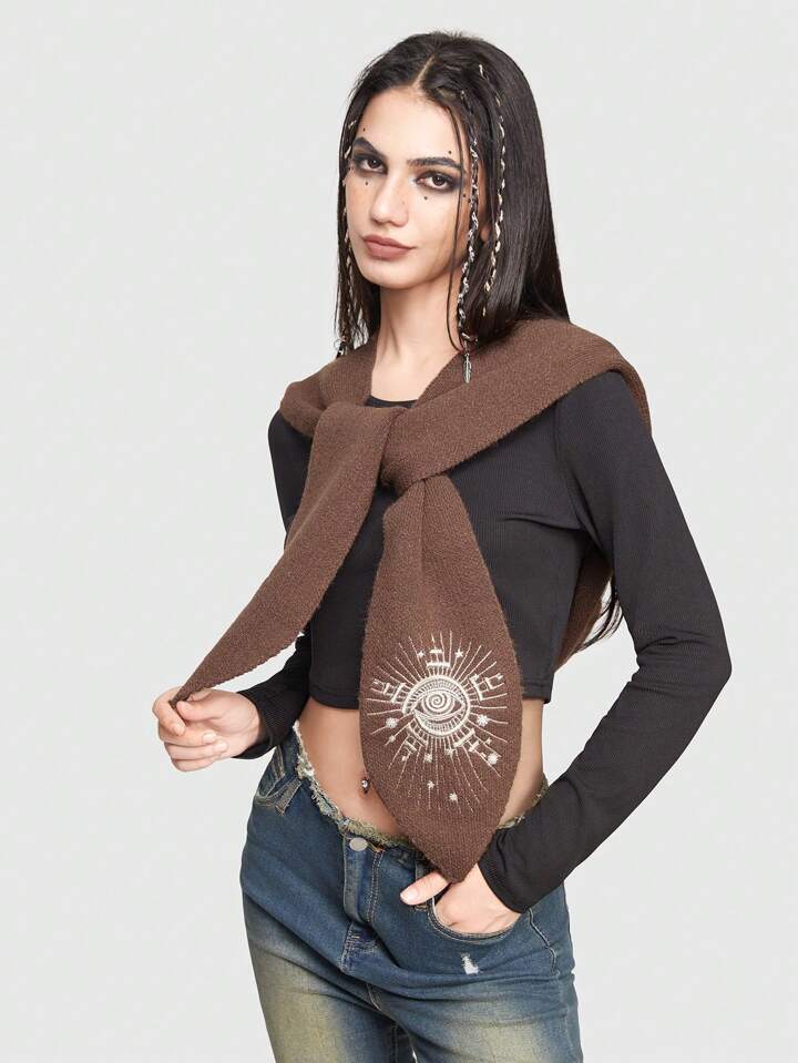 Fairycore 1pc Women Eye Pattern Scarf Hat