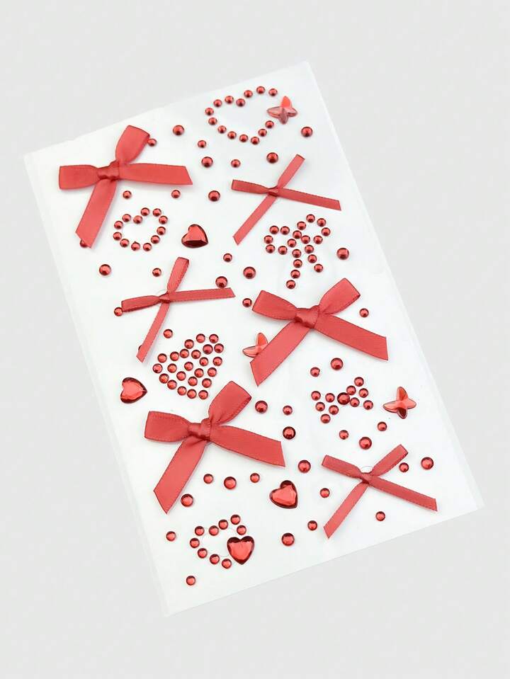 Kawaii 1pc Lace Bow, Heart, Star, Bow, Diamond Glitter & Facial Jewel Stickers
