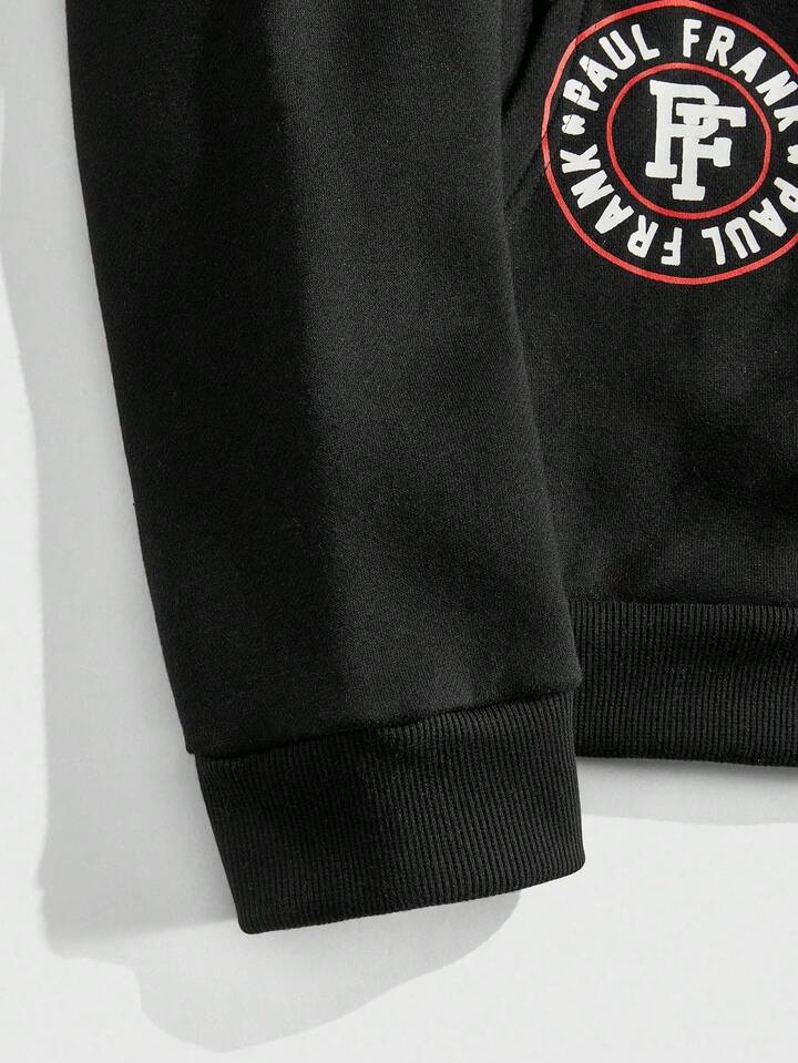 Paul Frank X ROMWE Men's Letter & Cartoon Graphic Zip-Up Hoodie Sweatshirt , Fall Winter 4 Paul Frank X ROMWE Men's Letter & Cartoon Graphic Zip-Up Hoodie Sweatshirt , Fall Winter
