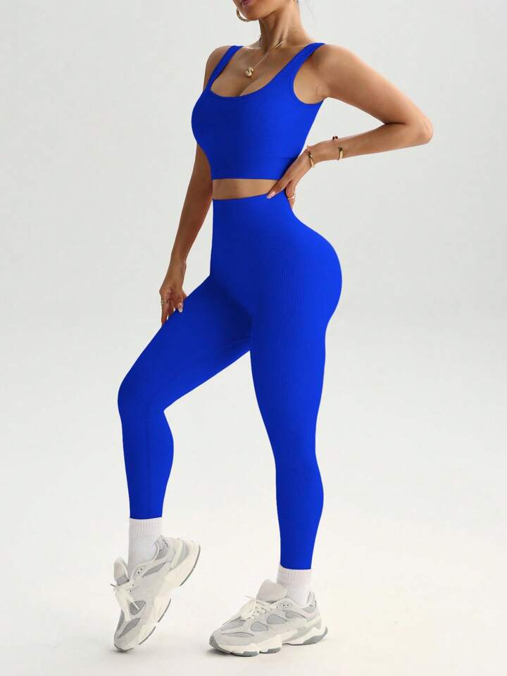Seamless Ribbed Knit Sports Set Workout Women Sets 7 Seamless Ribbed Knit Sports Set Workout Women Sets
