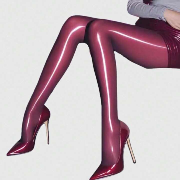 1 Pair Gothic Style Dark Plaid & Leopard Print Tights 8 1 Pair Gothic Style Dark Plaid & Leopard Print Tights