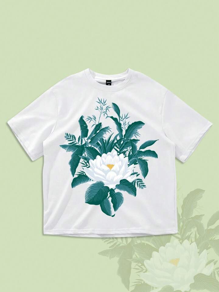 The White Lotus Sports Casual Men's T-Shirt, White Lotus Design, Overall Minimalist And Simple Style
