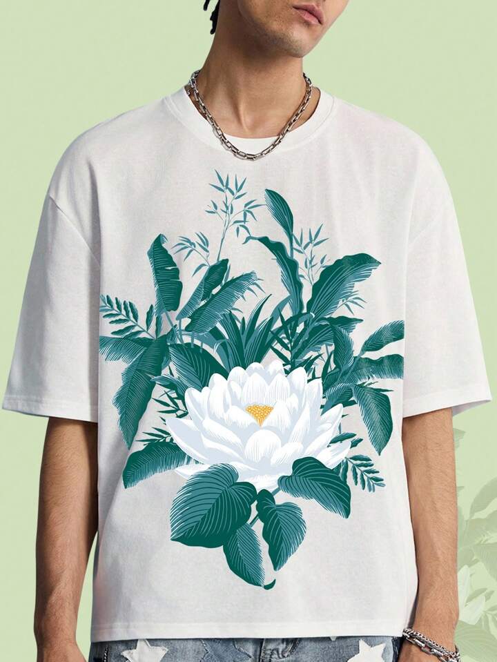 The White Lotus Sports Casual Men's T-Shirt, White Lotus Design, Overall Minimalist And Simple Style