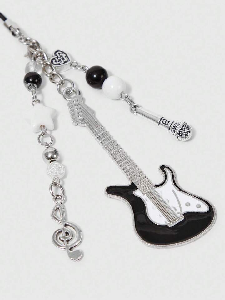Kawaii 1pc Y2K Style Acrylic Star Guitar Instrument Pendant, Cute Stylized Phone Charm Accessory 3 Kawaii 1pc Y2K Style Acrylic Star Guitar Instrument Pendant, Cute Stylized Phone Charm Accessory