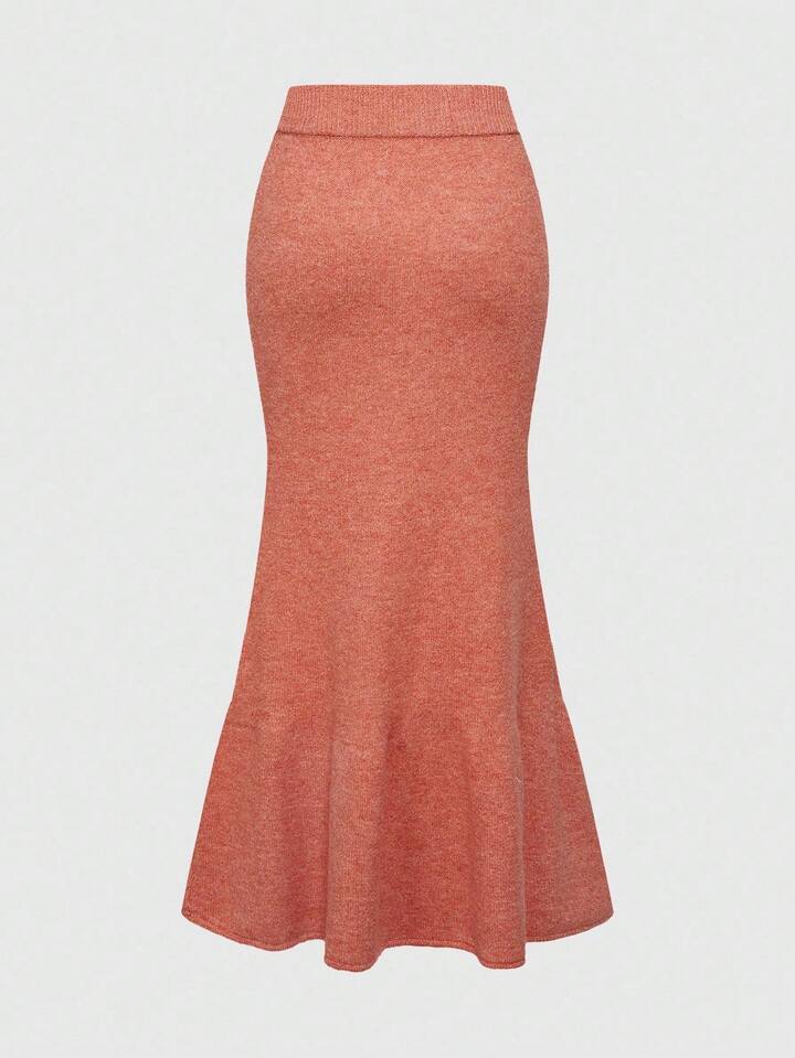 Women's Floral Jacquard Knitted Skirt, New Arrival Elegant Long Skirt For Early Autumn 2 Women's Floral Jacquard Knitted Skirt, New Arrival Elegant Long Skirt For Early Autumn