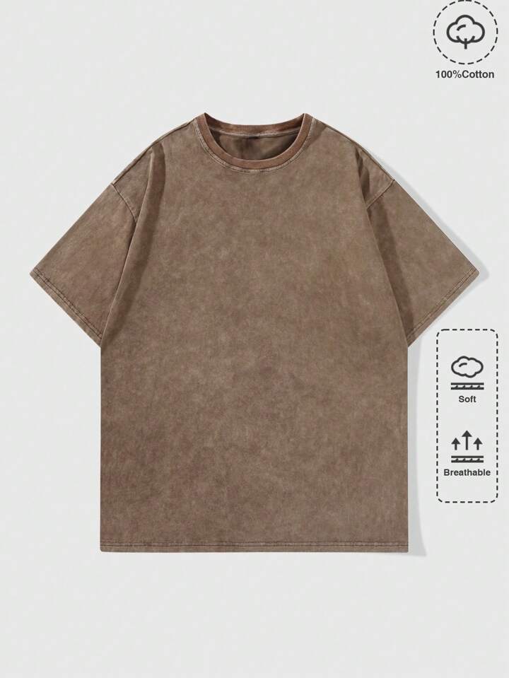 Casual Men's Round Neck Sporty Short Sleeve T-Shirt For Summer Leisure, School