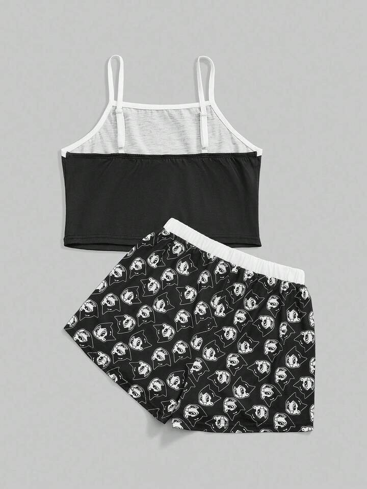 Astro Boy X ROMWE Cartoon Figure Graphic Cami Top And Shorts Pajama Set