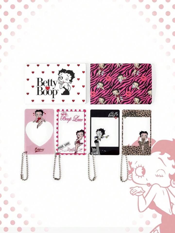 Betty Boop | ROMWE 6pcs Set Cartoon Character & Letter Printed Card Holder