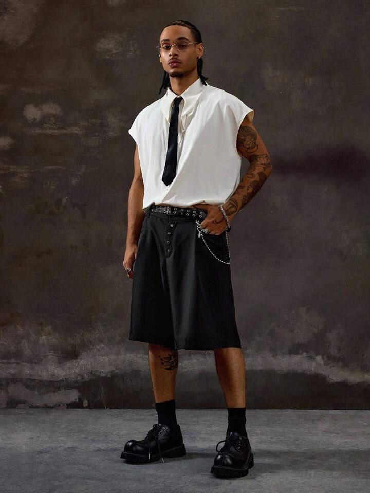 Prep Men's Solid Color Casual Shorts