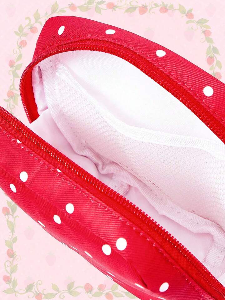 Cartoon Figure Graphic & Polka Dot Pattern Fashion Thick Padded Large Capacity Portable Cosmetic Bag 7 Cartoon Figure Graphic & Polka Dot Pattern Fashion Thick Padded Large Capacity Portable Cosmetic Bag