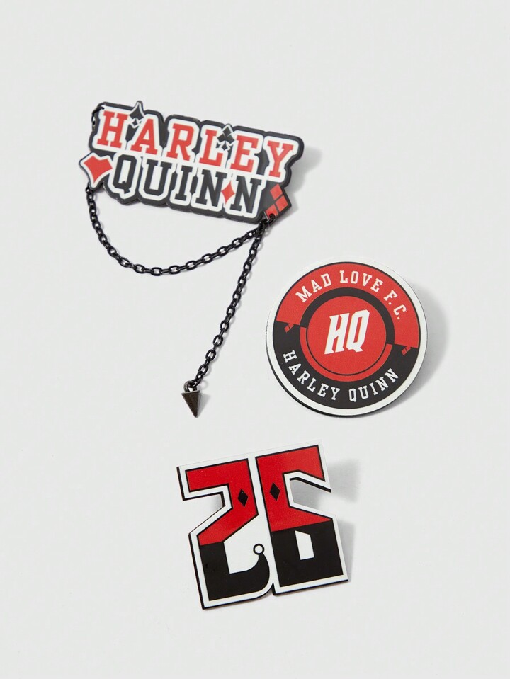Harley Quinn | ROMWE 3pcs Number & Letter Design Brooch