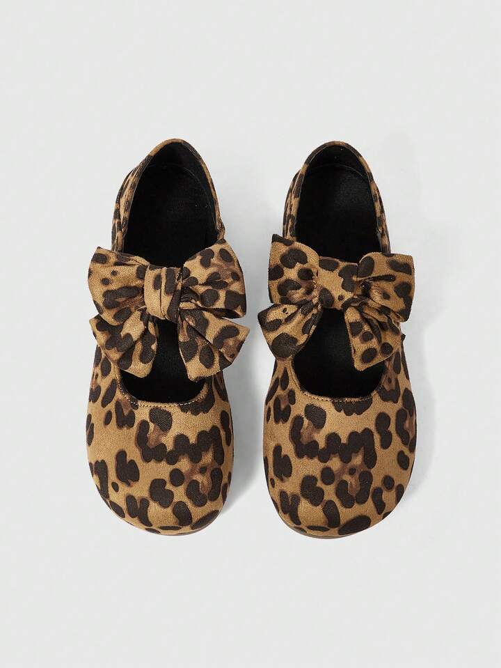 Women's Leopard Print Bow Decor Fashion Casual Slip-On Flats