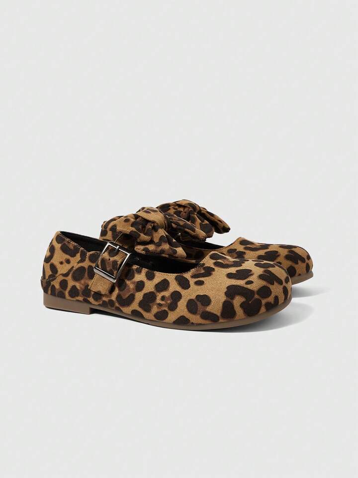 Women's Leopard Print Bow Decor Fashion Casual Slip-On Flats