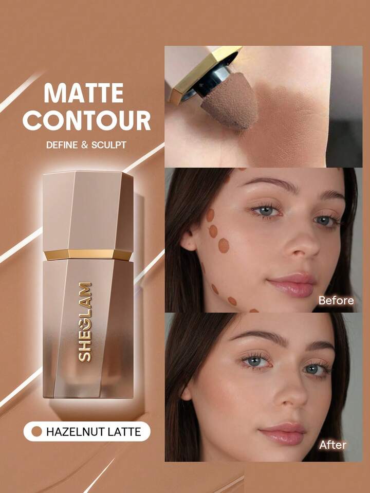 Sun Sculpt Liquid Contour-Hazelnut Latte Contour Liquid Non-Greasy Long Lasting Natural Bronzer Contouring Weightless Contour Brand Beauty Makeup Face Paint Cosmetic For Women Girls Perfect For Winter Spring Ideal For Y2K Fancy Fashion Suitable For Birthday Gift Party Ready Best Color