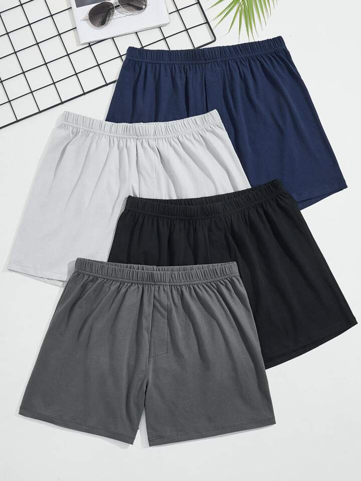 Guys 4 Pack Solid Boxer Brief