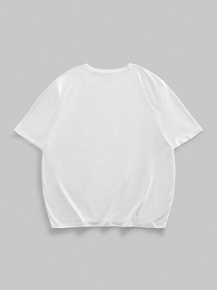 Teletubbies X ROMWE Men Cartoon Graphic Short Sleeve T-Shirt, Suitable For Everyday Wear, Spring/Summer