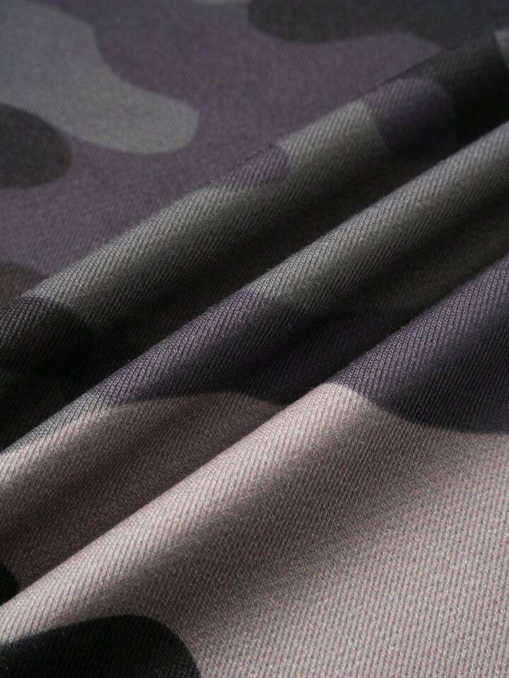 Men's Drawstring Waist Camouflage Letter Print Casual Loose Pants, Suitable For Daily Wear 8 Men's Drawstring Waist Camouflage Letter Print Casual Loose Pants, Suitable For Daily Wear