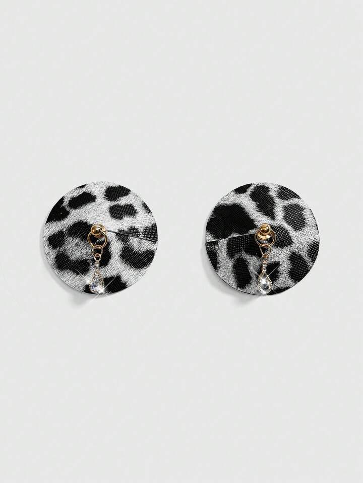J-Fashion 1 Set Y2K Aesthetics Sexy Metallic Leopard Print Pasties